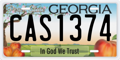 GA license plate CAS1374
