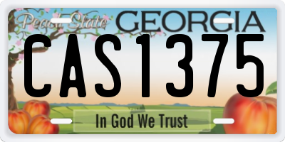 GA license plate CAS1375