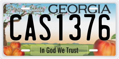 GA license plate CAS1376