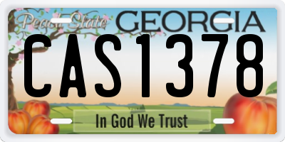 GA license plate CAS1378