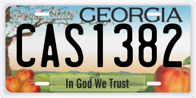 GA license plate CAS1382