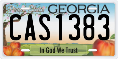 GA license plate CAS1383