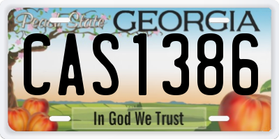 GA license plate CAS1386