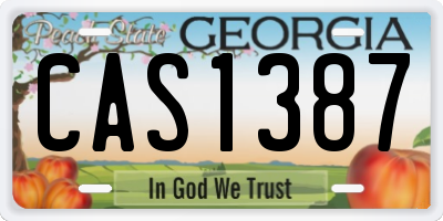 GA license plate CAS1387