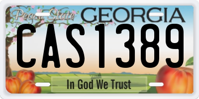 GA license plate CAS1389