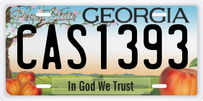 GA license plate CAS1393