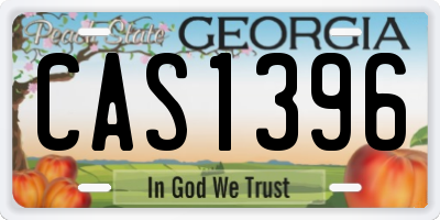GA license plate CAS1396