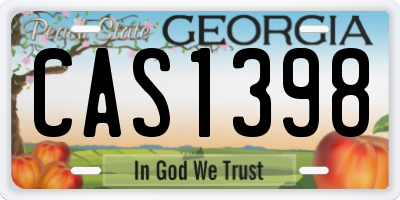 GA license plate CAS1398
