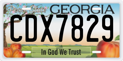 GA license plate CDX7829