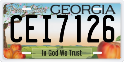 GA license plate CEI7126
