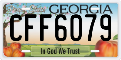 GA license plate CFF6079