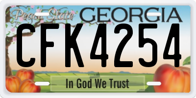 GA license plate CFK4254