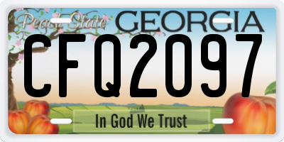 GA license plate CFQ2097