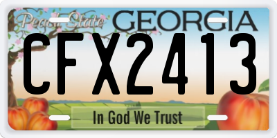 GA license plate CFX2413