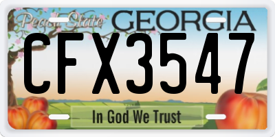GA license plate CFX3547