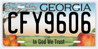 GA license plate CFY9606