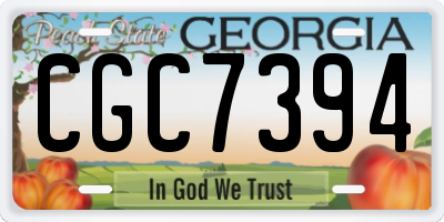 GA license plate CGC7394