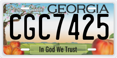 GA license plate CGC7425
