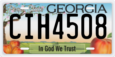 GA license plate CIH4508