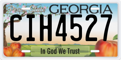 GA license plate CIH4527