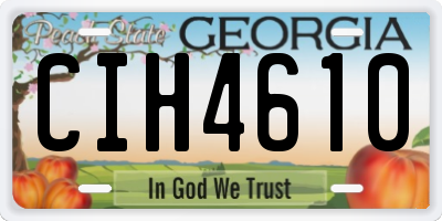 GA license plate CIH4610