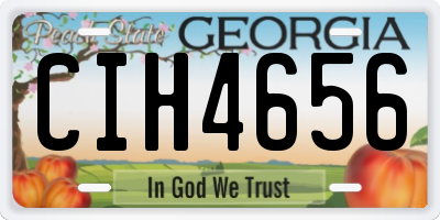 GA license plate CIH4656