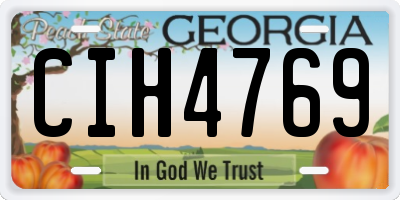 GA license plate CIH4769