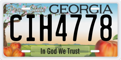 GA license plate CIH4778