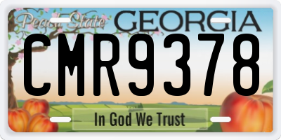 GA license plate CMR9378