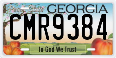 GA license plate CMR9384