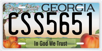 GA license plate CSS5651