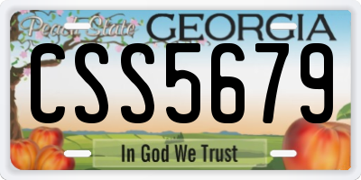 GA license plate CSS5679