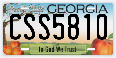 GA license plate CSS5810