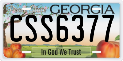 GA license plate CSS6377