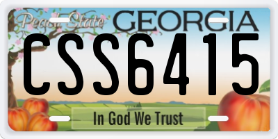 GA license plate CSS6415