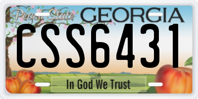 GA license plate CSS6431