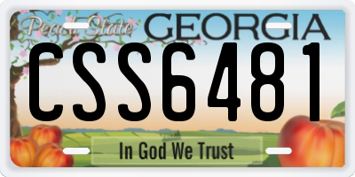 GA license plate CSS6481
