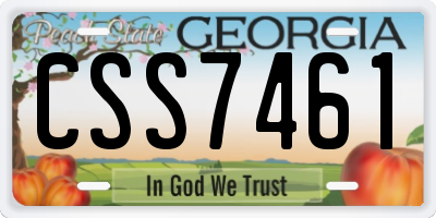 GA license plate CSS7461