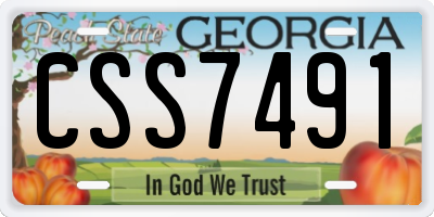 GA license plate CSS7491