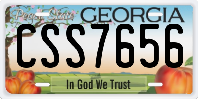 GA license plate CSS7656