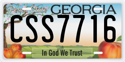 GA license plate CSS7716