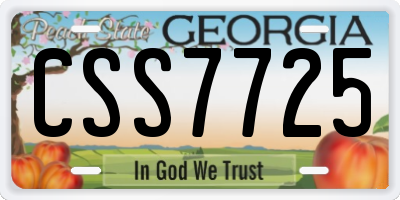 GA license plate CSS7725