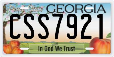 GA license plate CSS7921