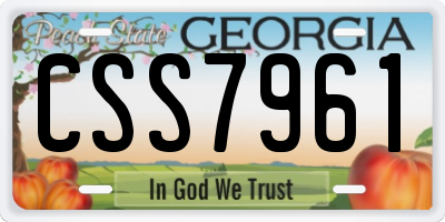 GA license plate CSS7961