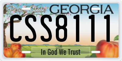 GA license plate CSS8111