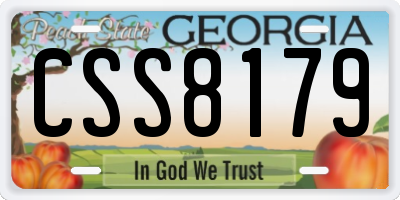 GA license plate CSS8179
