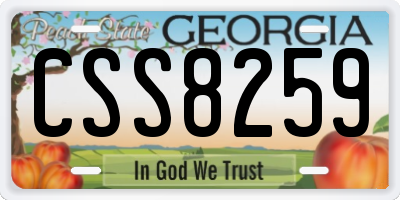GA license plate CSS8259