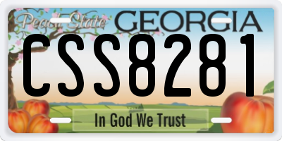 GA license plate CSS8281