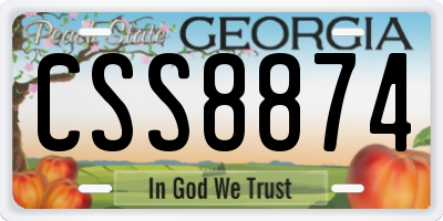 GA license plate CSS8874