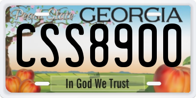 GA license plate CSS8900